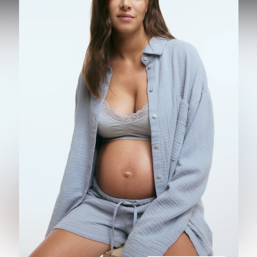 H&M Mama Before & After Muslin Cotton Pajamas Pyjamas Size XL